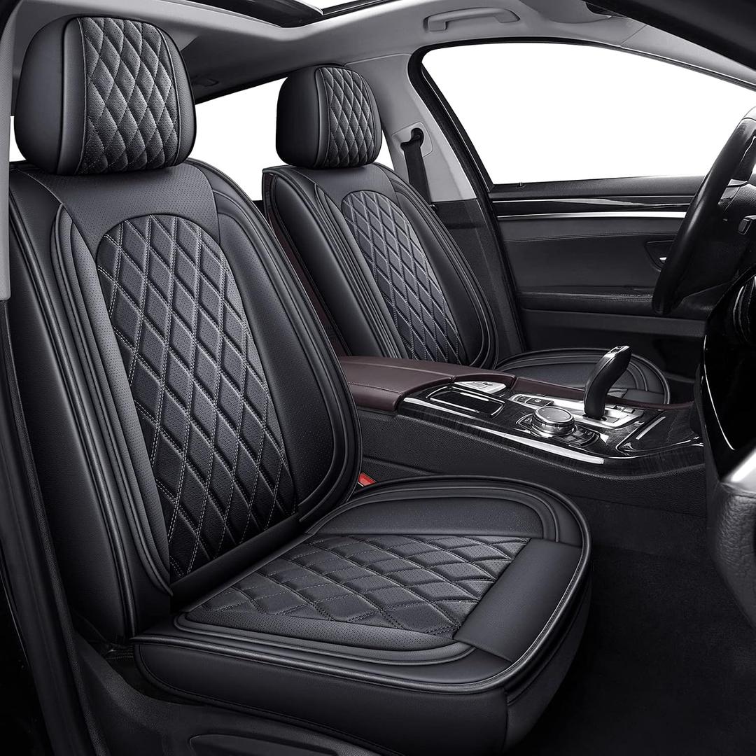2PCS Front Car Seat Covers, Leather Seat Covers For Sedan, Truck,SUV