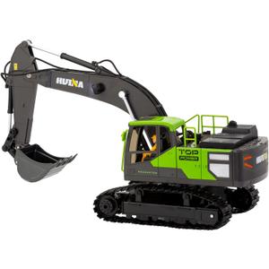 Ruko 1561 RC Excavator 3 in 1 Construction Toys for Boys, 17 Channel Remote Control Vehicles with Grab Alloy Shovel Drill, Realistic Lights & Sounds Digger Sandbox Gifts for 6-14 Years Kids Adults