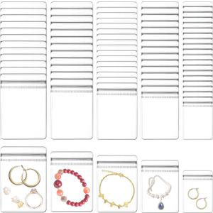 250 PCS PVC Transparent Jewelry Bags  5 Sizes Small Self-Sealing Zipper Lock Bags for Earrings, Rings, Necklaces  Clear Plastic Storage Pouches for Jewelry & Small Items