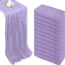 12 Pack Lilac Purple Cheesecloth Table Runner 10ft Boho Gauze Fabric Cheese Cloth Table Runner 35 x 120 Inch Rustic Sheer for Romantic Wedding Decor Baby Shower Party Table Decoration