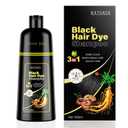 Black Hair Dye Shampoo 3 in 1, Hair Color Shampoo for Women and Men, Hair Dye to Cover Gray Hair, Herbal Ingredient Shampoos for Grey Hair Coverage 500ml (Black)