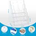 HIYOHIYO 4 Tier Clear Acrylic Brochure Holder for Office Reception, 1-Pack