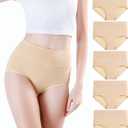 wirarpa Women's Underwear High Waisted Ladies Cotton Panties Soft Full Coverage Briefs 5 Pack (Regular & Plus Size)