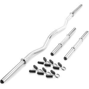 Marcy Hollow Curl Bar and Dumbbell Handle Set with Spring Collars