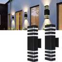 2Pack 15inch LED Square Up & Down Wall Lights,14W Outdoor Wall Light 4000K Day White Aluminum Body Waterproof IP65 LED Exterior Light Fixtures Wall Mount for House Patio Garage Garden.