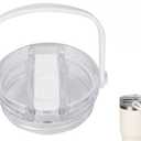 30oz and 20oz Flip Straw Lid for Stanley Quencher, Leak Proof Top Replacement with Detachable Handle for Stanley Quencher H2.0 and ProTour, BPA-Free No Spill Reusable Lids for 30oz&20oz, White*1