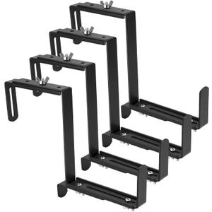 VIVIKEN Planter Box Brackets, Adjustable Flower Brackets for Deck Railing, No Drill Window Bracket for Outdoor Planters - 4 Pack