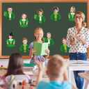 2 x St Patricks Day Classroom Bulletin Boards Decorations St. Patrick's Day DIY Cutouts March Leprechaun Suit and Dress Paper Cutting Green Irish