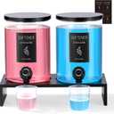 Glass Laundry Detergent Dispenser with Shelf & Black Bamboo Lid - 120 Oz Liquid Detergent, Laundry Soap & Fabric Softener Dispenser for Laundry Room Organization and Storage with 2 Cups & 8 Labels 