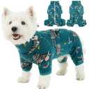 ROZKITCH Dog Pjs for Small Dogs, Soft Fleece Pet Pajamas, Warm Windproof Cold Weather Jacket Vest with Reflective Zipper Drawstrings, Jumpsuit Apparel Outfit Clothes for Medium Zebra S