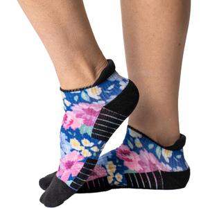 Viasox Ankle Compression Socks for Women & Men, 14 mmHg Support Improves Circulation, Extra Cushioned (Medium, Floral)