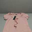 PRETTYGARDEN Women's Summer Dressy Casual Blouses 2026 Short Sleeve V Neck Ruffle Business Work Tops Trendy Spring Outfits, Size: S