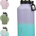 BJPKPK 64oz Insulated Water Bottle with Handle Half Gallon Stainless Steel Travel Thermal Flask Reusable Large Water Bottle,Lavender Green
