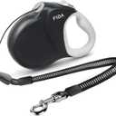 Fida Upgraded Retractable Dog Leash 30ft, Heavy Duty Pet Walking Leash for Medium/Large Breed up to 110 lbs, 360 Tangle-Free Long Retract Dog Lead, Soft Grip, One-Hand Brake, Black
