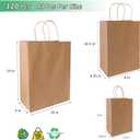 vanhel 120 pack Kraft Paper bags with Handles,Assorted Sizes Gift Bags Bulk Kraft Paper Bags, Weeding,Birthday, Favor,Party,Retail Merchandise Bags, Brown