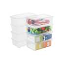 Naivees Plastic Shoe Boxes 8 PCS Clear Stackable Storage Bins with Lids See-Through Rectangular Storage Boxes Durable Lidded Shoe Boxes for Home and Art Supplies (Clear)