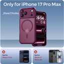 Thomo Magnetic for iPhone 17 Pro Max Case, [Compatible with Magsafe] [Full Camera Protection] Translucent Matte Military Grade Shockproof with Anti-Fingerprint Phone Cover 2025, Wine Red