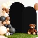 Bazen Wedding Arch Backdrop Cover (7.2FT+6FT) Set of 2 Spandex Arch Covers Round Top Chiara Stretchy Arches Backdrop Stand Cover for Birthday Party Ceremony Banquet Ornaments Black