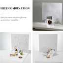 BEIYANG Food Photography Backdrops 24x24 Inch Marble Photo Backdrop Boards 3PCS White Photography Backdrop Boards with 3 Bracket Kits Soild Board Waterproof Backdrop for Food Photography