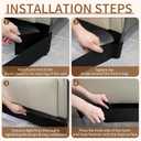 2 Pack Under Couch Blocker, 123'' L Adjustable Elastic Nylon Strap Barrier to Stop Items from Going Under Sofa, Furniture Blocker Bumper for Bedroom, Living Room, Black