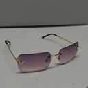 knliwkm Rimless Rectangle Y2k Sunglasses for Women Men Cute Small Clear Frameless Tinted Lens 2000S Fashion Shades Butterfly