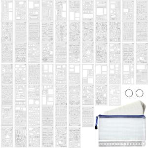 66 Pieces Bullet Stencils Journal Planner Templates Set DIY Drawing Templates Kit Plastic Journaling Productivity Accessories for Notebook Diary Scrapbook Graffiti Painting Projects Supply, 4 x 7 Inch 66 Pieces Bullet Stencils Journal Planner Templates Set DIY Drawing Templates Kit Plastic Journaling Productivity Accessories for Notebook Diary Scrapbook Graffiti Painting Projects Supply, 4 x 7 Inch