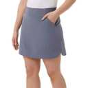 Tennis Skirt with Built-in Shorts, Gray, S