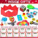 12 Pack Christmas No-Snap Party Table Favors, Christmas Table Favor with Party Hat, Joke & Little Gifts Inside for Kids and Adults, Xmas Table Decorations Seasonal Holiday Dinner Traditions Supplies