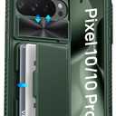 Google Pixel 10/Pixel 10 Pro Case Wallet, Built-in Card Holder (3-5 Cards) & Sliding Camera Cover, Military Grade Protection, Phone Case for Pixel 10/10 Pro 6.3" 2025, Green