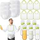 6 Sets Bottle Chug Baby Shower Games Juegos Para Plastic Baby Bottles Bibs Disposable Diapers Gender Reveal Games Baby Changing Diaper Race Game Decoration (Green)