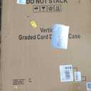 VERANI 35 Baseball Card Display Case - Graded Sports Card Display Frame - Holds Sport Cards with UV Protection Clear View Lockable Wall Cabinet for Football Basketball Hockey Trading Card Large Black