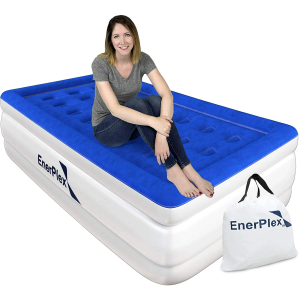 EnerPlex Luxury 16 Inch Double High Twin Air Mattress with Built in Pump