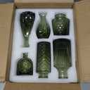 TBWIND 12pcs Green Glass Bud Vases Set, Small Vases for Flowers, Bud Vase for Centerpieces in Bulk, Mini Vintage Vase for Wedding Decorations, Office and Home Table Flower Dcor