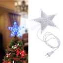 Uonlytech Christmas Tree Star Topper Light LED Tree Top Star Ornament Home Decoration with US Plug (Blue) (Size 3)