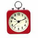 Alarm Clocks Metal Alarm Clock Wall-mountable Alarm Clock Silent Desk Clock Battery Operated Easy to Operate Suitable for Bedroom Travel Desk Kids (Color : Red, Size : 12 * 12 * 8.5cm)