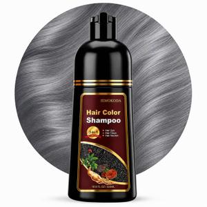 3-in-1 Hair Dye Shampoo Silver Gray - Herbal Hair Color Shampoo for Gray Hair Coverage, Semi-Permanent Natural Hair Tint Shampoo Dye for Women & Men, Color Depositing Shampoo, Champu Para Canas