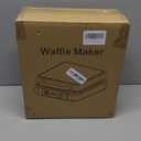 Waffle Maker, 1200W Belgian Waffle Maker, Dual Rectangular Thick Waffle Iron, 7-Level Browning LED Panel, Nonstick Plates, Anti-spill Design, Audible Ready Beep, Easy Cleanup, Stainless Steel (Black)