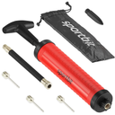 SPORTBIT Ball Pump for Sports Balls - Basketball Pump for Sport Balls - Football & Soccer, Basketball, Volleyball Pump, Swim Inflatables - Hand Air Pump with 3 Needles, Nozzle, Extension Hose, Pouch