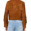 Lucky Brand SUEDE FRINGE WESTERN JACKET, Size: Medium