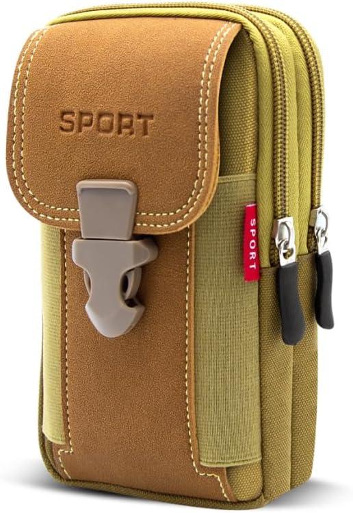 Tactical Cell Phone Holster with 2 Phone Bag Belt Pouches for Men Cell Phone Holsters for Men Black Cell Phone Holder for Belt Cell Phone Holster with Belt Loop