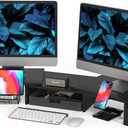 Simple Houseware Desk Dual Monitor Stand Riser with Drawer, Black