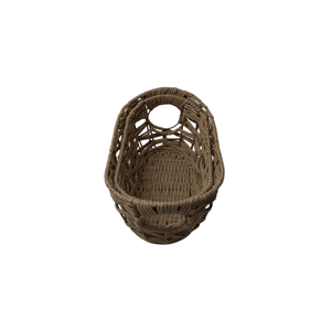 Wicker Basket with Handles Natural Brown, 9.5x14 12.5x8, Pack Of 2