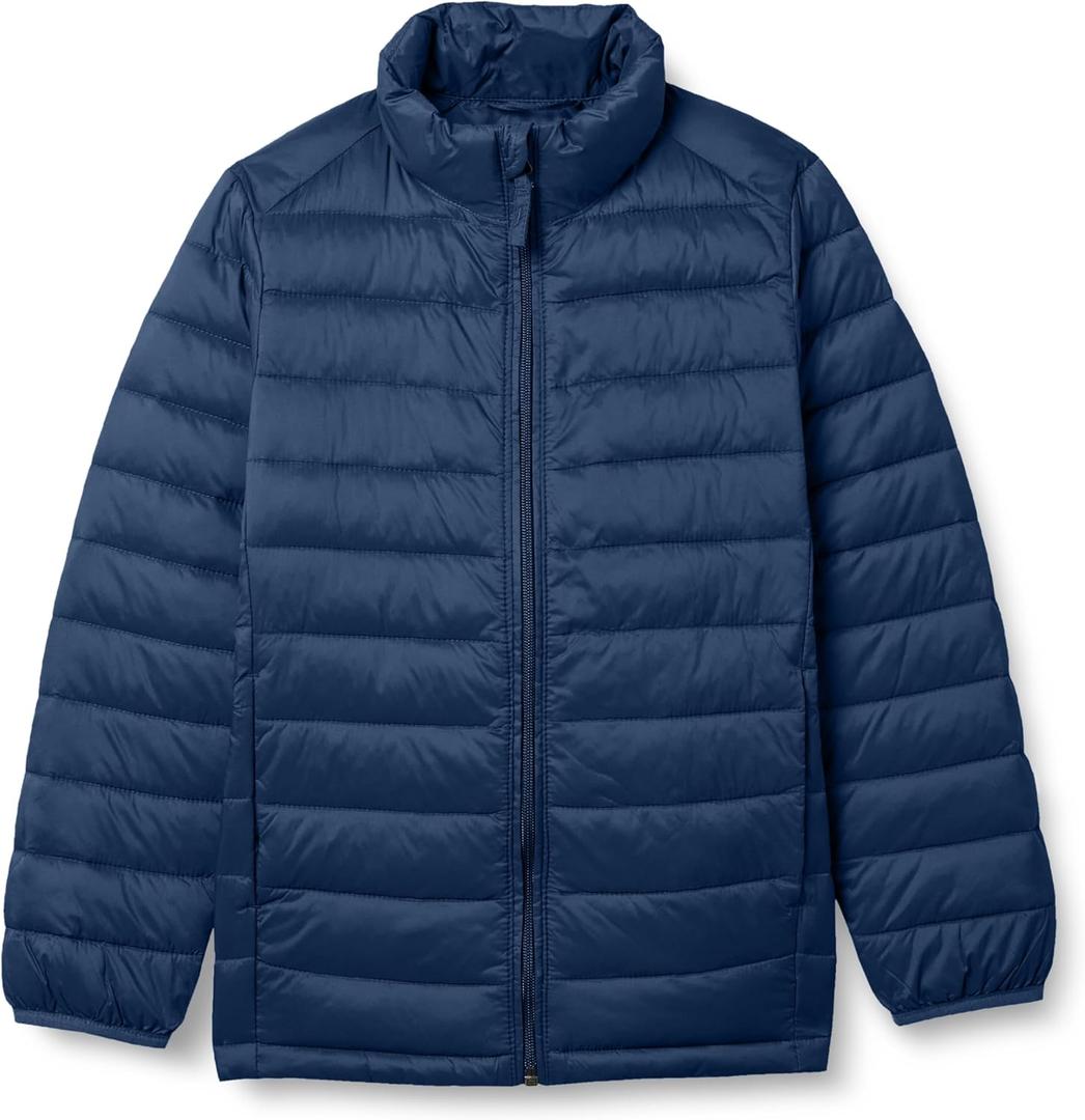 Amazon Essentials Boys and Toddlers' Lightweight Water-Resistant Packable Puffer Jacket (XX-Large, Navy)