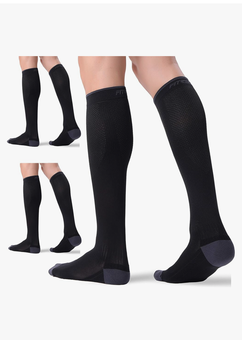FITRELL 3 Pairs Compression Socks for Women and Men 20-30mmHg-Circulation Support Socks, Small/Medium
