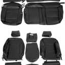 Kojem Artificial Leather Seat Cover Kit Compatible with 2014-2018 Chevy Chevrolet Silverado LT Double Cab Full Car Seat Protector Black