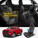 for Toyota Tacoma Seat Covers 2024 2025 2026 Double Cab, Black/Red