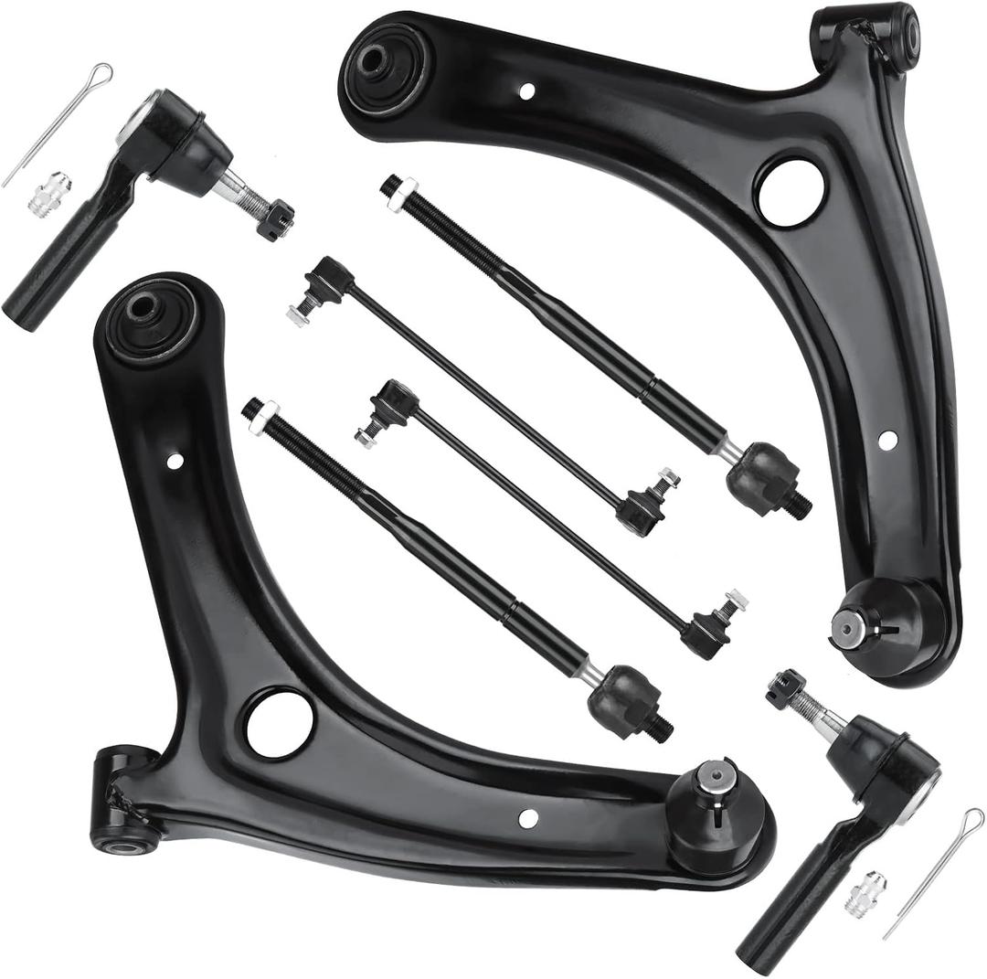 8PCS Front Lower Control Arms for Jeep Patriot Compass 2007-2017, Dodge Caliber 2009-2012, w/Ball Joint Suspension Kit K620066 K620065 K80258 EV80645 ES800408