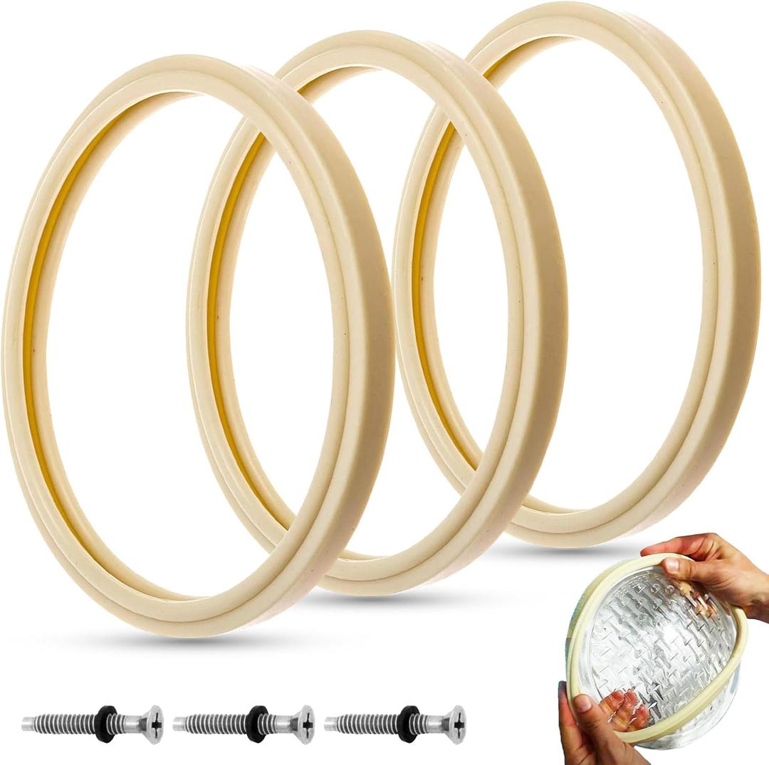 AR-PRO 8 3/8" Pool Light Lens Gasket - Exact Replacements for Pentair Part Numbers 79101600Z and 79104800 - Works with Pentair IntelliBrite, AmerLite, and SAM Amerlite LightsSet of 3