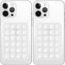 2 Pack Silicone Suction Phone Case Mount, Non Slip Sticky Grip for Cellphone, Silicon Adhesive Suction Cup Mount, Strong Grip Holder for Selfies and Videos (Translucent)
