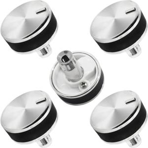 5 Pack WB03X24360 Gas Stove Stainless Steel Knob Compatible with GE Cooktop Replaces WB03T10259 AP5980302 PS11700818 EAP11700818 4179424